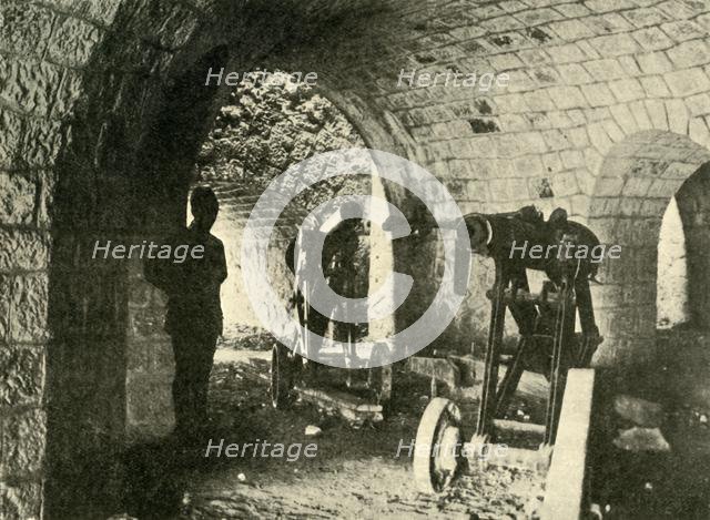 Artillery at Fort Souville, Verdun, northern France, First World War, c1916, (c1920). Creator: Unknown.