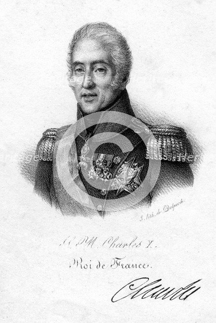 Charles X, King of France, 19th century.Artist: Delpech