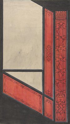 Design for the painted decoration in the Chinese style for the stairway..., 2nd half 19th century. Creators: Jules-Edmond-Charles Lachaise, Eugène-Pierre Gourdet.