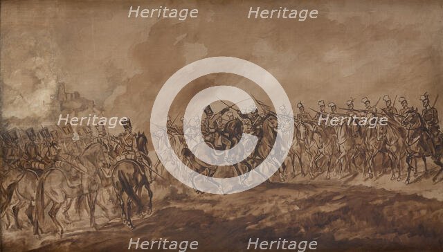 Skirmish at Ilza-Sketch, 1897. Creator: Juliusz Kossak.