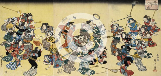 Ancient Custom of Attacking the Concubine, 1852. Creator: Ando Hiroshige.