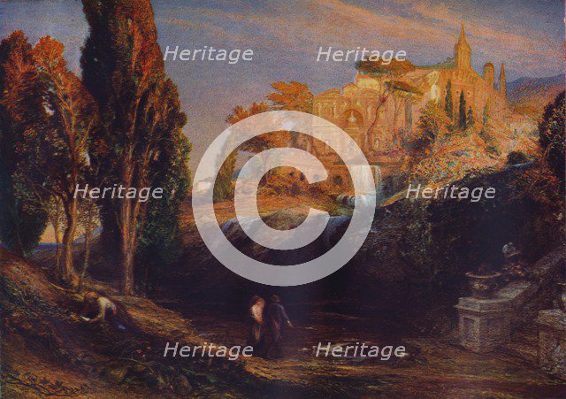 'Emily and Valancourt at the Chateau Le Blanc: Lady Foix Hears from Dr Foix, Mysteries of Udulpho' Artists: Samuel Palmer, Ann Radcliffe.