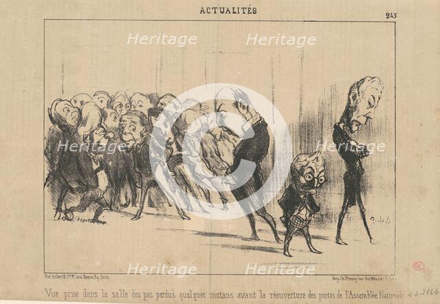 Vue prise dans la salle des pas perdus ..., 19th century. Creator: Honore Daumier.