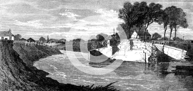 The Inundation in the Fens: the blown sluice at the Marshland Drain, 1862. Creator: Unknown.