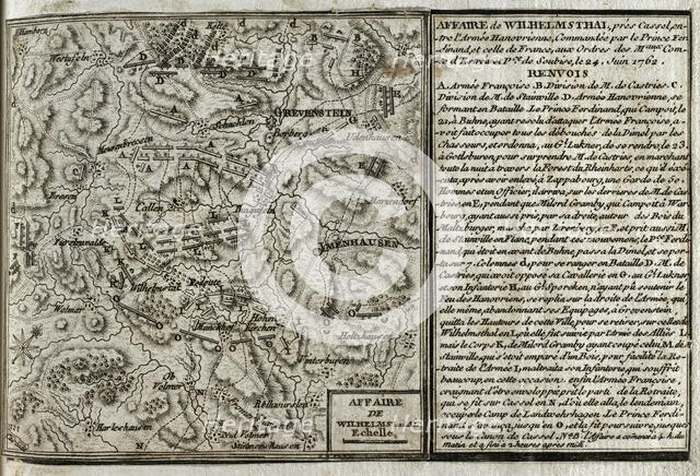 Seven Years War (1756-1763): Battle of Wilhelmsthal (June 24, 1762), 1765. Creator: Jean de Beaurain.