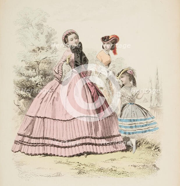 Fashion plate - Journal des Demoiselles IX, 1860. Creator: Gilquin & Dupain.