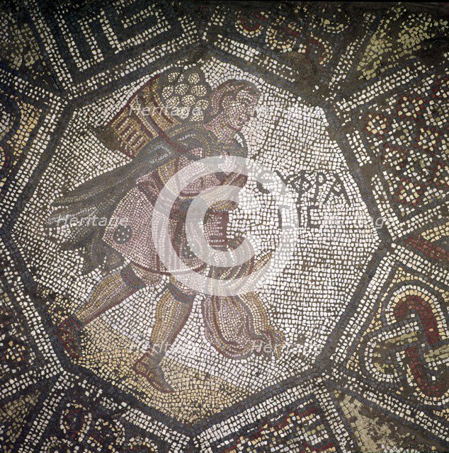 Detail of Byzantine Floor Mosaic at Great Palace, Istanbul, Reign of Justin, 565-575. Artist: Unknown.