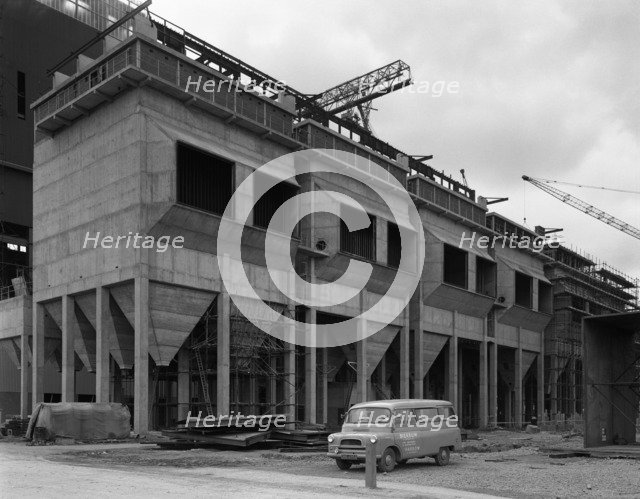 Bedford CA Minibus parked on a building site in West Burton, Nottinghamshire, 1964.  Artist: Michael Walters
