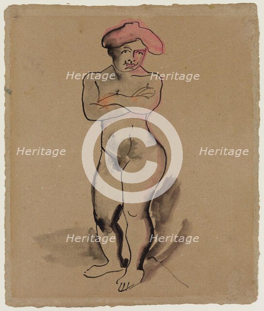 Standing Female Nude, c1910. Creator: Max Pechstein.