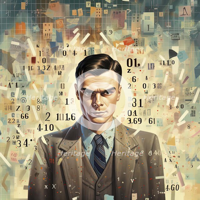 AI IMAGE - Portrait of Alan Turing, 1940s, (2023). Creator: Heritage Images.