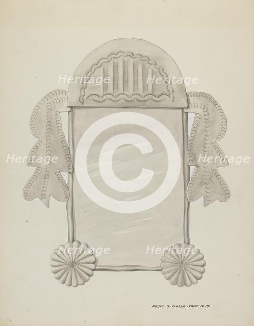 Small Tin Framed Mirror, c. 1937. Creator: Majel G. Claflin.