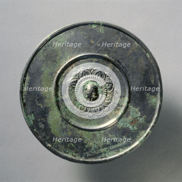 Mirror of Tortoise Knob and Lotus Pattern, early 7th Century - early 10th Century. Creator: Unknown.