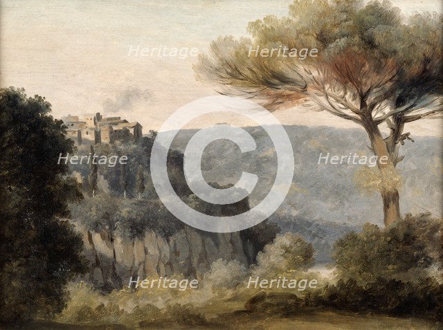 'The village of Nemi', late 18th/early 19th century. Artist: Pierre Henri de Valenciennes