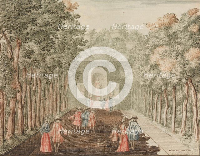 De Laan na Ceres, tegen over 't Beeld van Phaunus'', in: Tooneel Der Voornaamste Nederland..., n.d.. Creator: Lorenz Scherm.