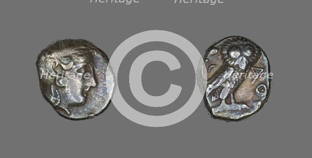 Tetradrachm (Coin) Depicting the Goddess Athena, 296-295 BCE. Creator: Unknown.