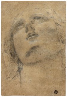 Head of the Virgin Looking Upwards, c.1615. Creator: Jacopo Cavedone.