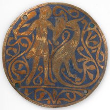 Medallion with Man Fighting Basilisk, French, ca. 1240-60. Creator: Unknown.