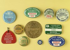 Selection of tin badges for various golfing tournaments, 1933-69. Artist: Unknown