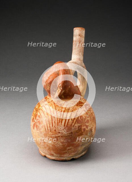 Handle Spout Vessel with Resting Bird, 100 B.C./A.D. 500. Creator: Unknown.