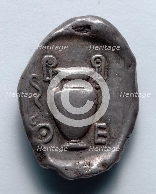 Stater: Amphora and Bow (reverse), 395-387 BC. Creator: Unknown.