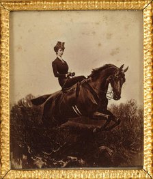 Empress Elisabeth on horseback, c. 1890. Creator: Anonymous.