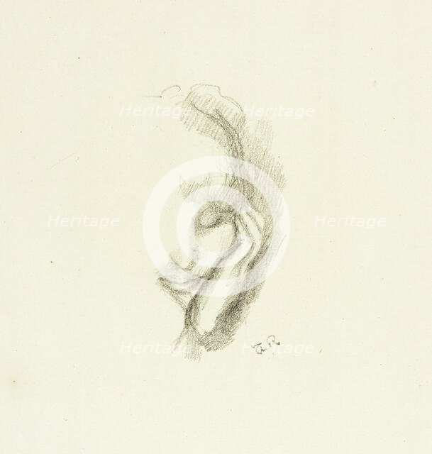 Head of a Woman Leaning on Her Hand, 1890-94. Creator: Theodore Roussel.