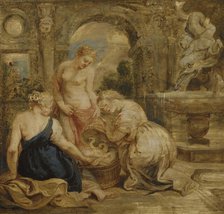 Cecrops' Daughters Finding Erichtonius. Sketch. Creator: Peter Paul Rubens.