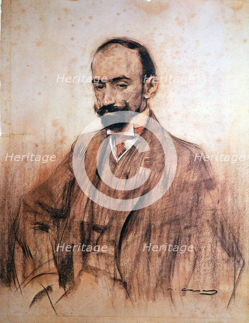 Portrait of Jacinto Benavente, (1866 - 1954), Spanish playwright, Nobel Prize for Literature in 1…