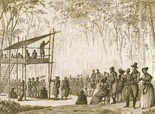 Anabaptist preaching, Virginia, USA, 1841.  Creator: Unknown.