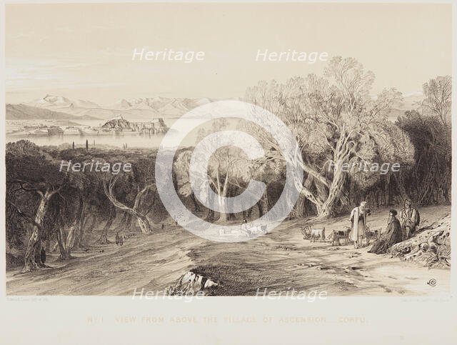 View from the Village of Ascension, Corfu, 1863. Creator: Edward Lear.