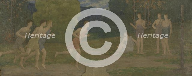 Sketch for the salle des mariages (wedding hall) in the town hall at Montreuil-sous-Bois..., 1892.  Creator: Alexandre Seon.