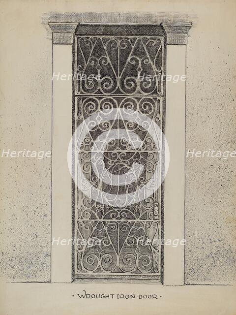 Wrought Iron Door, c. 1936. Creator: Al Curry.