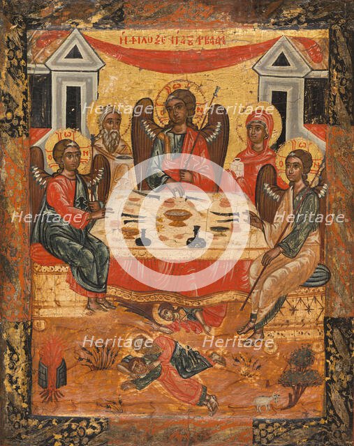 Abraham's hospitality and sacrifice, between 1675 and 1700. Creator: Greek School.