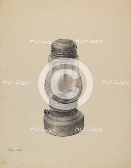 Kerosene Lantern, c. 1939. Creator: Amelia Tuccio.