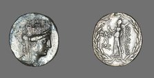 Tetradrachm (Coin) Depicting the Goddess Tyche, 114-113 BCE. Creator: Unknown.