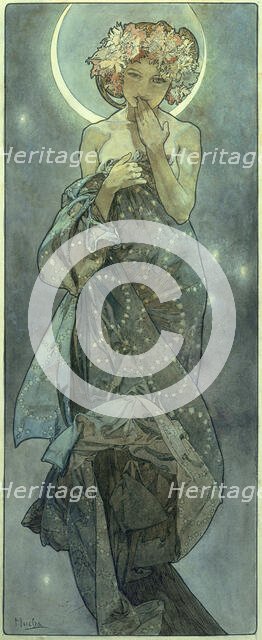 La Lune, 1902. Creator: Mucha, Alfons Marie (1860-1939).