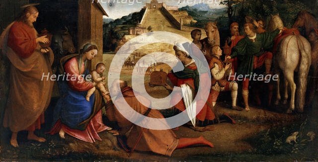 The Adoration of the Magi (Altar of the San Bernardino in Verona), 1527. Creator: Caroto, Giovan Francesco (c. 1480-1555).