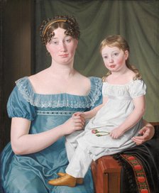 Portrait of a Noblewoman Sophie Hedvig Lovenskiold and her Three-Year-Old Daughter, 1817. Creator: CW Eckersberg.