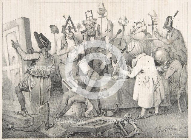 Fameux Jury de Peinture. Salon de 1841, March 20, 1841. Creator: Clément Pruche.