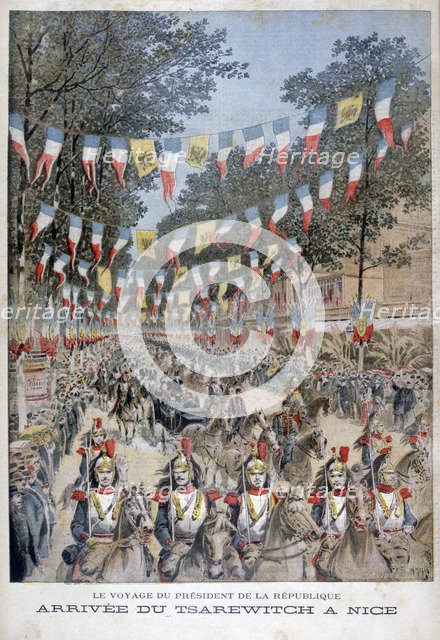 Tsar Nicholas II of Russia and President Felix Faure of France arrive in Nice, 1896. Artist: Henri Meyer