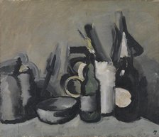 Still Life with Bottle, 1923. Creator: Harald Giersing.