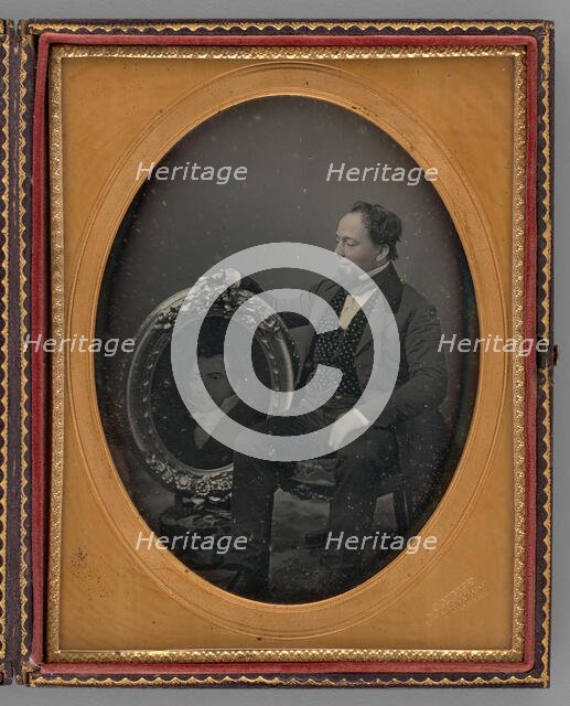 Untitled (Portrait of Man with Painting), 1856. Creator: Jeremiah Gurney.