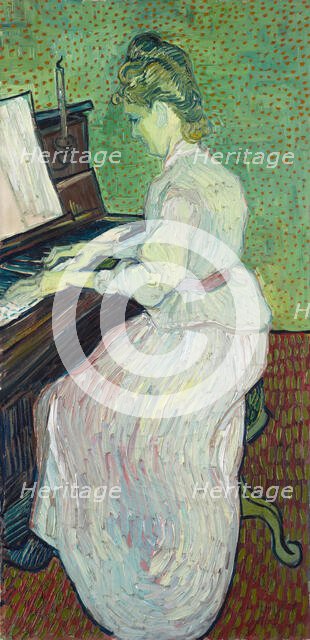 Marguerite Gachet at the piano, 1890. Creator: Gogh, Vincent, van (1853-1890).
