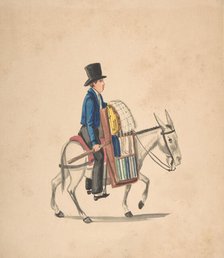 A Man Riding on a Donkey, 1840-50. Creator: Anon.