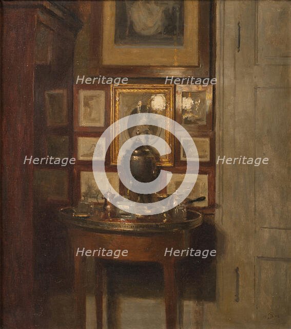 Interior with samovar, evening, 1902. Creator: Peter Vilhelm Ilsted.