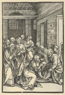 Christ Washing Saint Peter's Feet, from Speculum passionis domini nostri Ihesu Christi, 1507. Creator: Hans Schäufelein the Elder.