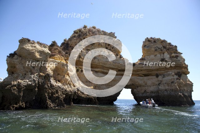 The cliffs at Praia de Dona Ana, Portugal, 2009. Artist: Samuel Magal