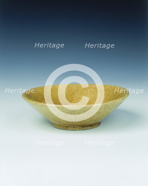 Yellow lead glazed bowl, late Tang dynasty, China, 9th century. Artist: Unknown