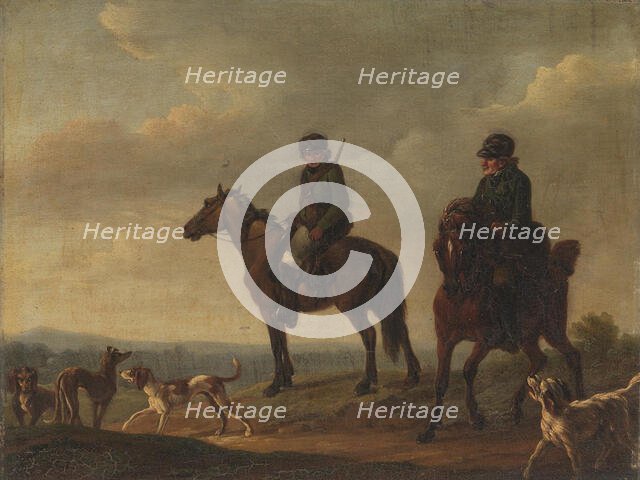 Two hunters on horseback, 1792-1831. Creator: Christian David Gebauer.