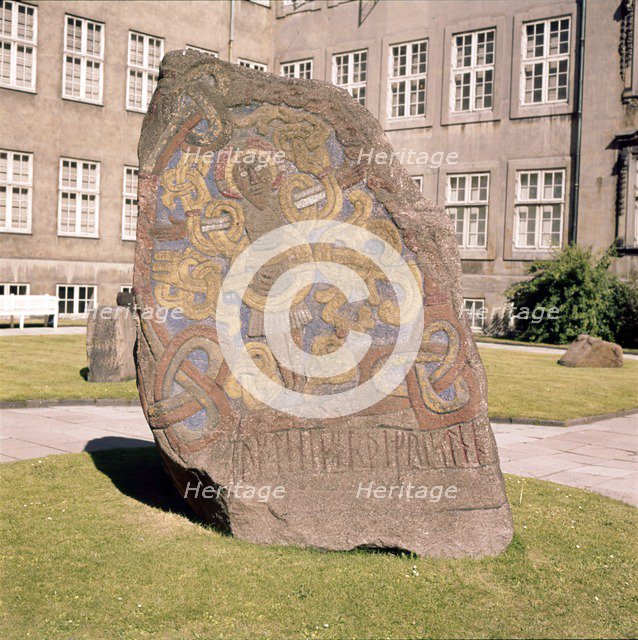 Crucifixion on Great Runestone of Harald Bluetooth, King of Denmark, c985, (20th century). Artist: Unknown.
